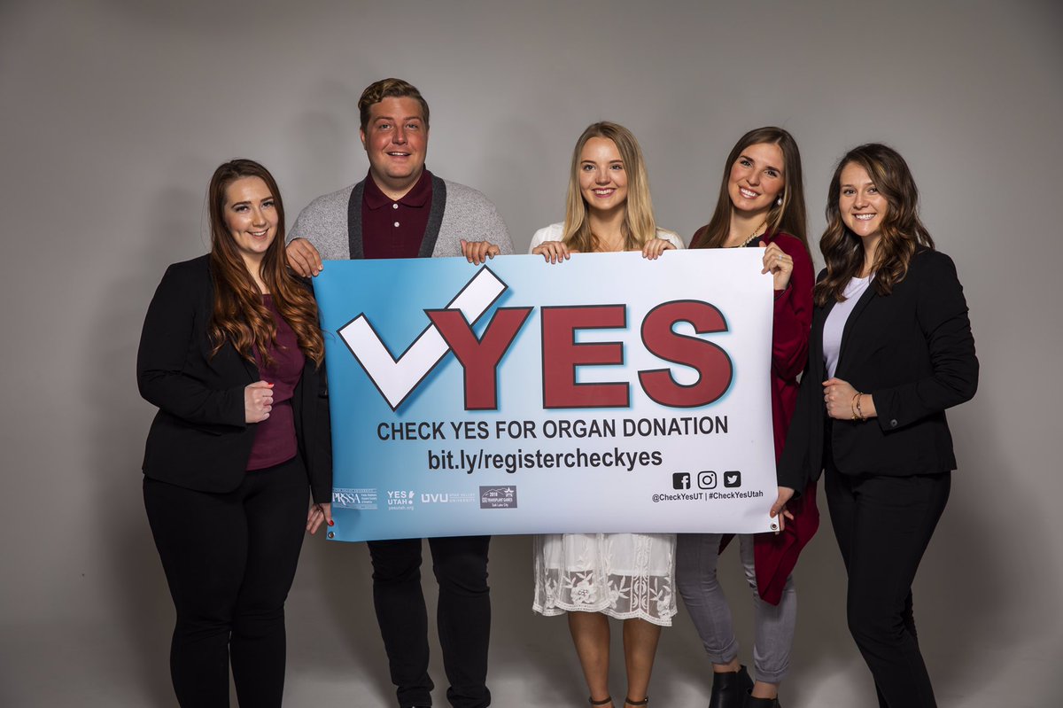 MobileProfessor's tweet image. A year ago @UVUComm students executed our #CheckYes and #LifetoLife campaigns. Partnering with @YesUtah helping add over 175 names on the registry.  Campaigns were recognized by @CurtisUT, winning both state and national awards for their work. #UVU yesutah.org