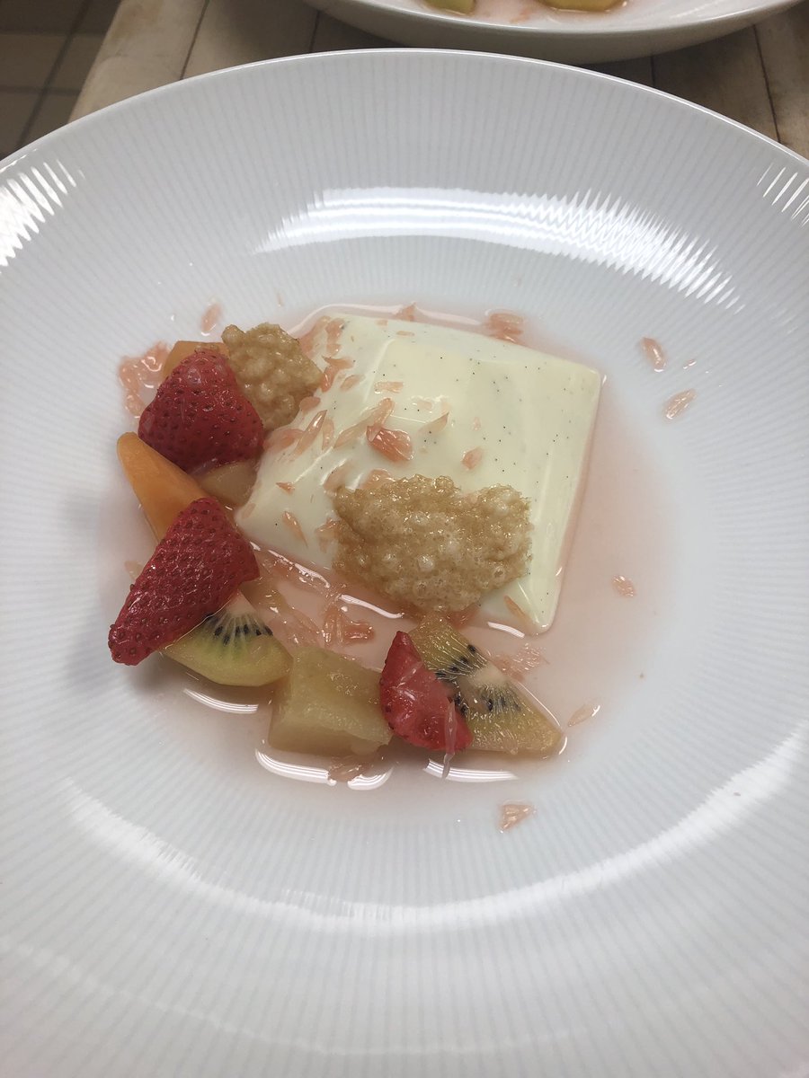 m_janke99's tweet photo. This week was #chefinres and we had a great time producing these beautiful dishes with @ChefHawksworth Here we have a Beet & Goat Cheese Salad, Bouillabaisse with Grilled Focaccia and Rouille, and a Vanilla Panna Cotta. Yum! https://t.co/G5PXRxTo8z