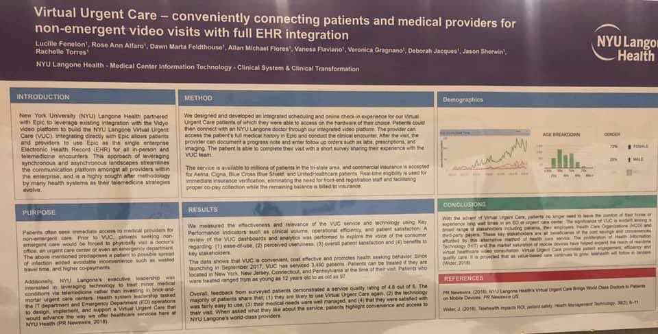 PaulTestaMD's tweet photo. Highlighting the successes of  #nursinginformatics @nyulangone @ANIAinformatics in #telemedicine #securemessaging #implementation #healthIT https://t.co/v5AfqGtQNi