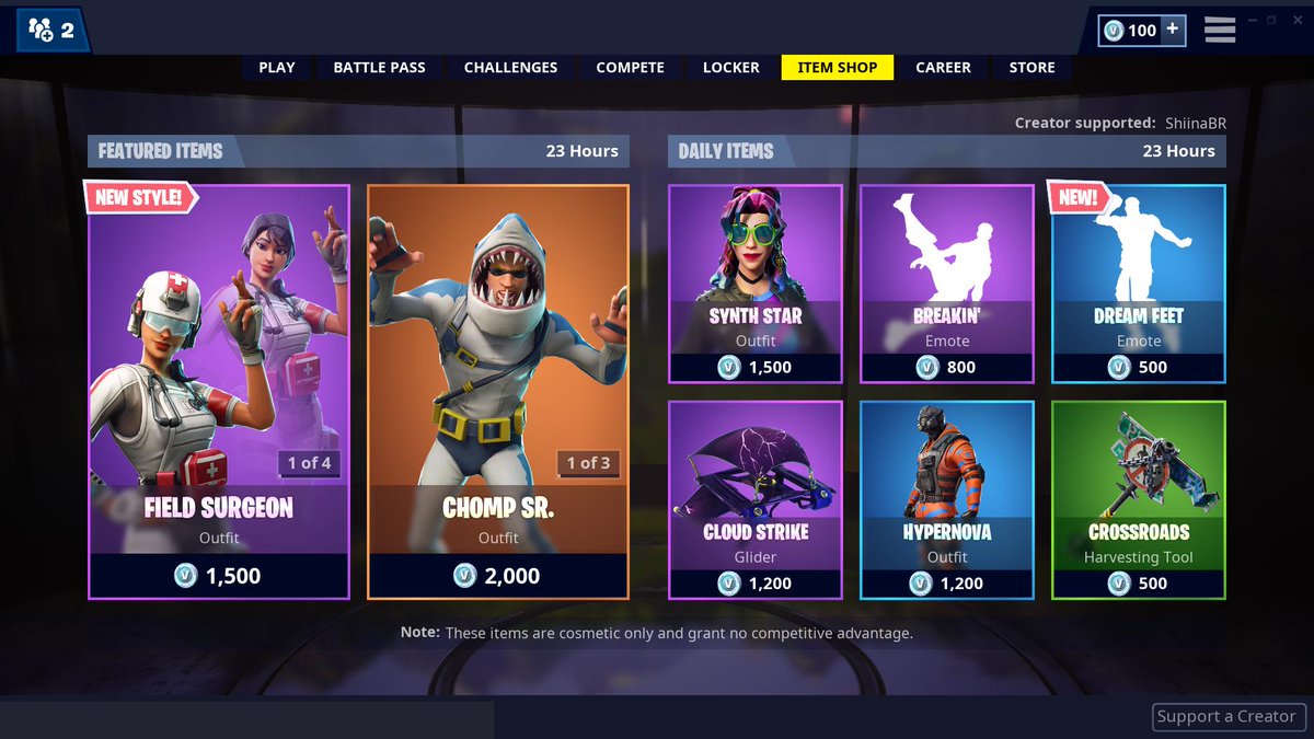 Shiinabr Fortnite Leaks On Twitter New Item Shop Support A Creator Code Shiinabr I Appreciate Your Support If You Use My Code Of Course You Can Also Support Another Creator With Their Sac Code