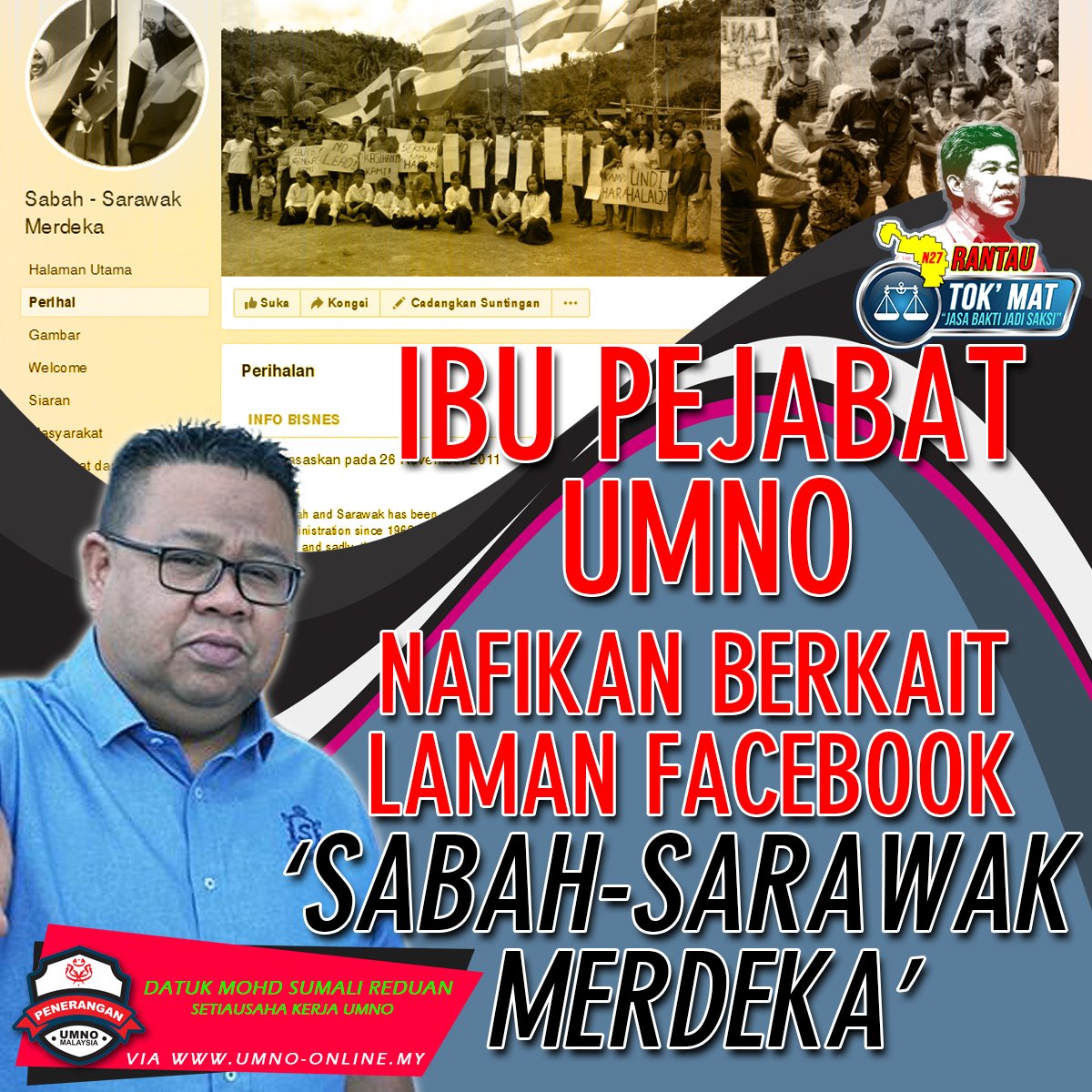 Umno Online Twitterissa Ibu Pejabat Umno Nafi Berkait Laman Facebook Sabah Sarawak Merdeka Baca Https T Co Wq9vc6eb64