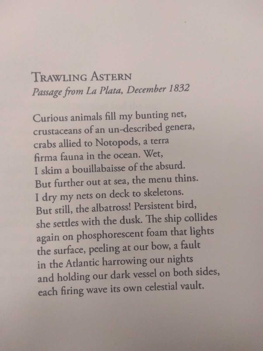 esallychang's tweet photo. Lovely turns of phrase describing marine biology fieldwork from Rick Mullin's "Sonnets from the Voyage of the Beagle". Shout out to all of my friends who skim and study the "bouillabaisse of the absurd." #PoetryMonth #biodiversity #Evolution #NoBonesNoProblems https://t.co/IdKxmwJXiY