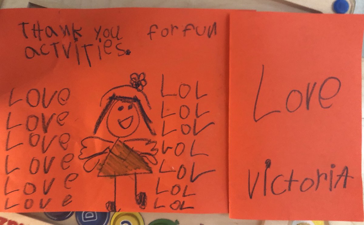 sandychilton's tweet photo. You know when a child walks in with a Thank You note for making Week of the Young Child special, you are doing a good job #teacherlife #woyc19 #foundmywhy #ECE #Kindergarten https://t.co/NXxYfcFUct