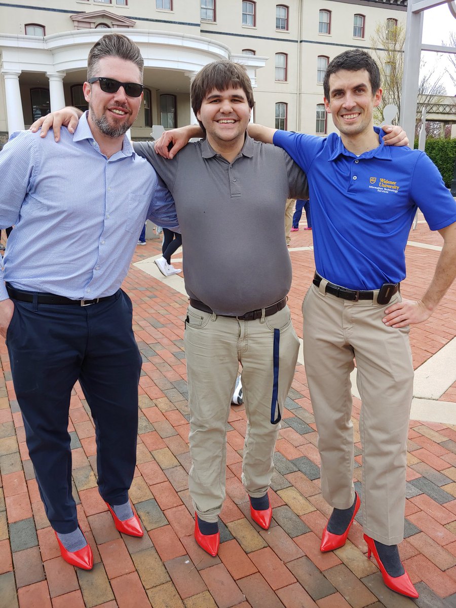 WidenerTLT's tweet image. @wideneruniv our TLT guys slipped on the red heels to #WalkAMile in Her Shoes today #WidenerPride