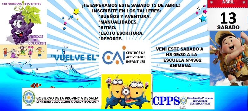 Está sábado volvemos!!! Por más niños y jóvenes felices!!!  #CPPS #CAIJVuelvenATR <a href="/fguillesaavedra/">GUILLERMO SAAVEDRA</a> <a href="/aniberruezo/">analia berruezo</a>   <a href="/artydance23/">Gilda Rodríguez</a> <a href="/UrtubeyJM/">Juan Manuel Urtubey</a> <a href="/patriciapinasco/">Patricia Pinasco</a>