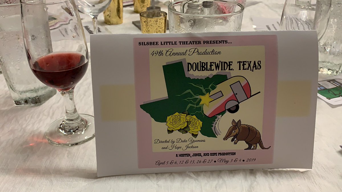 gexp2's tweet image. Watching Brother-in-Law and Sister-in-Law at Silsbee Little Theater’s production of Doublewide, Texas.