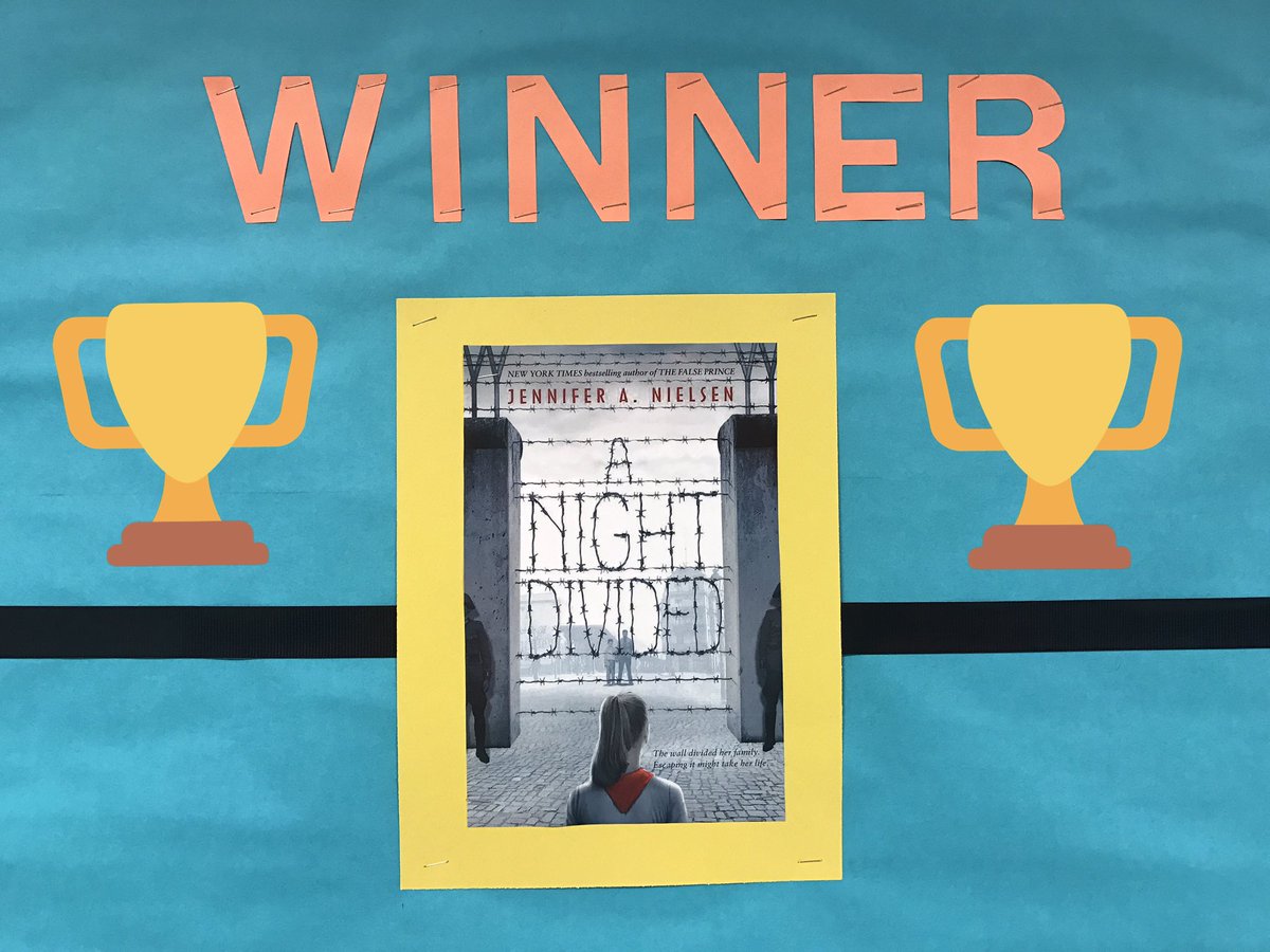 UESLibrary's tweet image. After such a close race, congratulations to our #MarchBookMadness winners: A Night Divided by @nielsenwriter and Swindle by @gordonkorman! 🏀📚