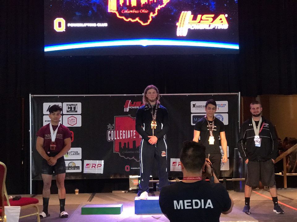 McKendreePL's tweet photo. Day 1 In the books! Our menβs 59kgs Emmet Metzger and Bryce Paszkiewicz take 3rd and 5th place respectively! Congrats to both!! #McKendreePowerlifting #CBUS2019 https://t.co/Q0Iz1mM7TA