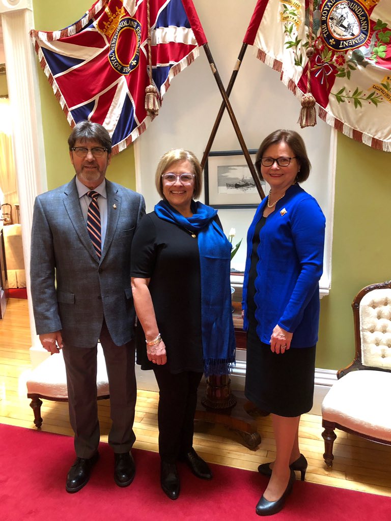 judy_foote's tweet photo. Staff at GH joined us in wearing blue to help raise awareness of @ChildAbuse. #GoBlueDay2019 for @Miles4SmilesNL. Pleased to host 4 lunch GH volunteers, during #VolunteerWeek2019, who also wore blue. Contact vol coordinator Beverly.d.dawe@gmail.com or call 693-5070 to vol at GH. https://t.co/KwJ7JXp39F