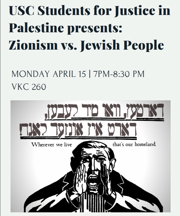 usc_sjp's tweet photo. Upcoming events next Monday and Tuesday that USC's new chapter of @jvplive is co-hosting! See you in VKC and/or Ground Zero! https://t.co/YvwkQe52t0