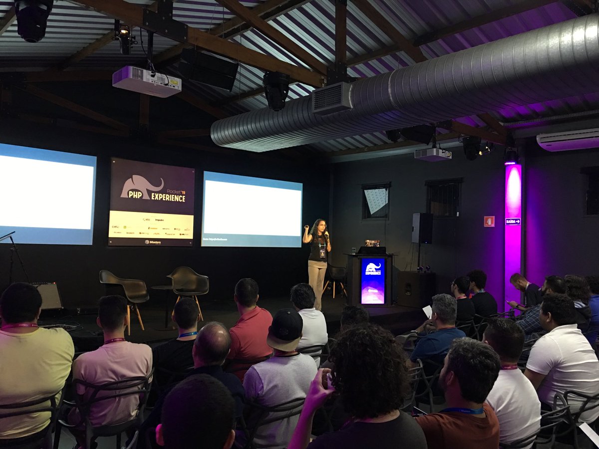 marcelgsantos's tweet image. A ⁦@dianaarnos⁩ apresentando a sua palestra &apos;PHP e Segurança: sim, é possível&apos; no #phpexperience no ⁦@iMasters⁩. Assunto super pertinente e excelente presença de palco. #php #phpsp #phpx2019