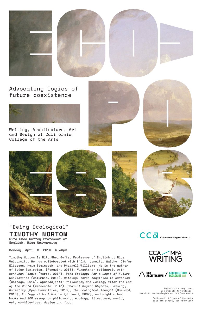 CCAMFAWriting's tweet image. Join us on April 8th for a conversation with @the_eco_thought: bit.ly/2If9fKp