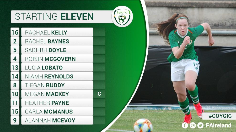 TEAM: #IRLWU19🇮🇪Head Coach Dave Connell makes one change for this afternoon's game against against Serbia🇷🇸 as Carla McManus replaces Michelle O'Driscoll

Kick-off is in 40-minutes in Villagarcia!

#COYGIG🇮🇪 #EUROWU19
