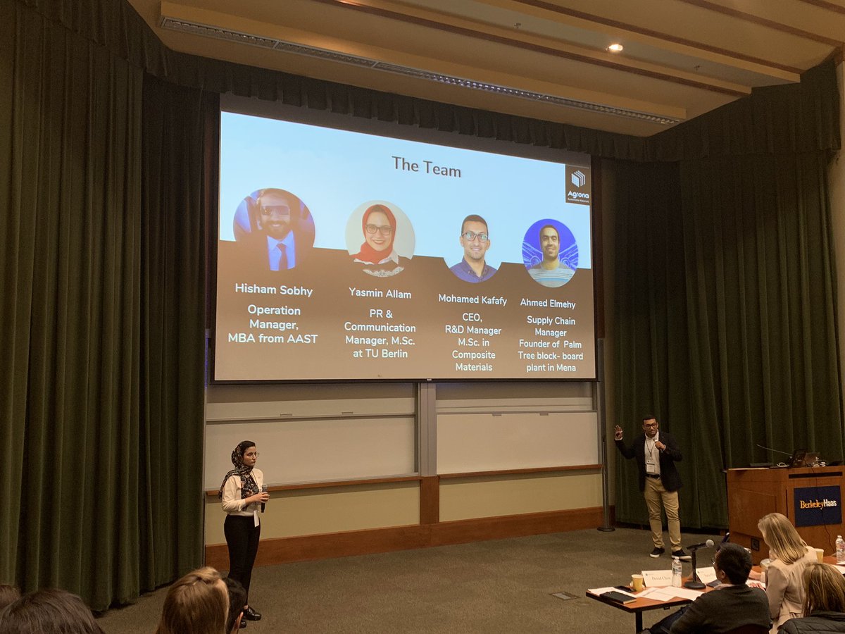 GSVC's tweet image. Team Agrona from Egypt is first up to present to judges during the 2019 GSVC Global Finals Round! #GSVC #gsvc2019 #berkeleyhaas