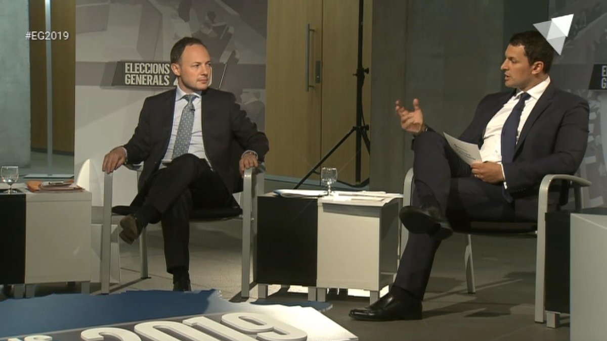 LiberalsAndorra's tweet photo. 📺#debatRTVA #EG2019 - NACIONAL 📺
🗨️@JGallardoAND "Vostès han fet les retallades als funcionaris que van dir que mai farien. Són un exemple de fer el contrari del que diuen". #DAstyle https://t.co/8koIFSwAo3