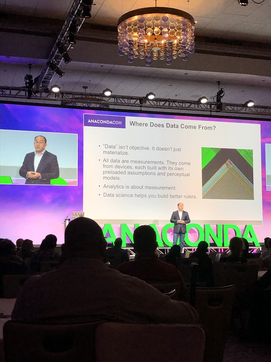 “#datascience is a way of building new business understanding. It’s about getting people to operate in a different mode. #data science is about equipping people to do better work.” - <a href="/pwang/">Peter Wang 🦋</a> at #AnacondaCON. <a href="/anacondainc/">Anaconda</a>