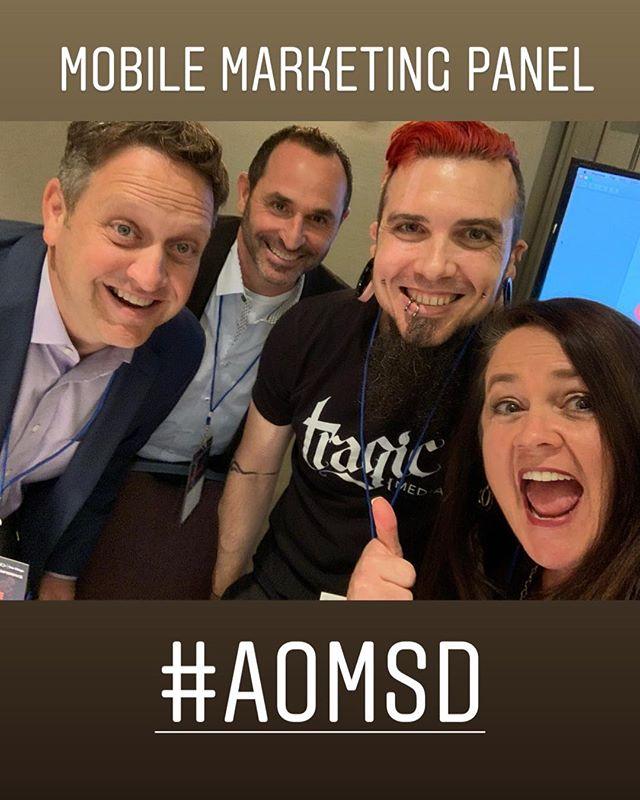 TheMobileMary's tweet photo. Moderated the Innovation Panel on Mobile Marketing at the Art of Marketing-San Diego conference, with these Mobile Rockstars!
#AMASD is doing a great job!
#AOMSD rocks! 📲❤️ https://t.co/EpXTHGYiDn https://t.co/aYzgtQlwJ3