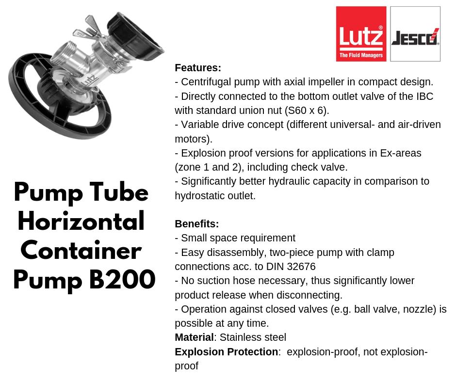 We’re all about providing the best products, much like our Pump Tube Horizontal Container - Pump B200!

#LutzPumpsInc

lutzpumps.com