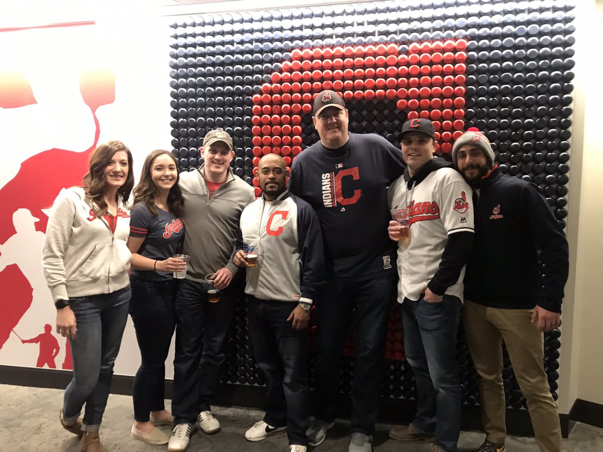 NickStepanovich's tweet photo. #Tribe game with our Team!  Finding time to celebrate our Successes. The future is bright in Ohio. #Indians #ADP #TotalSource https://t.co/ijru2alW2N