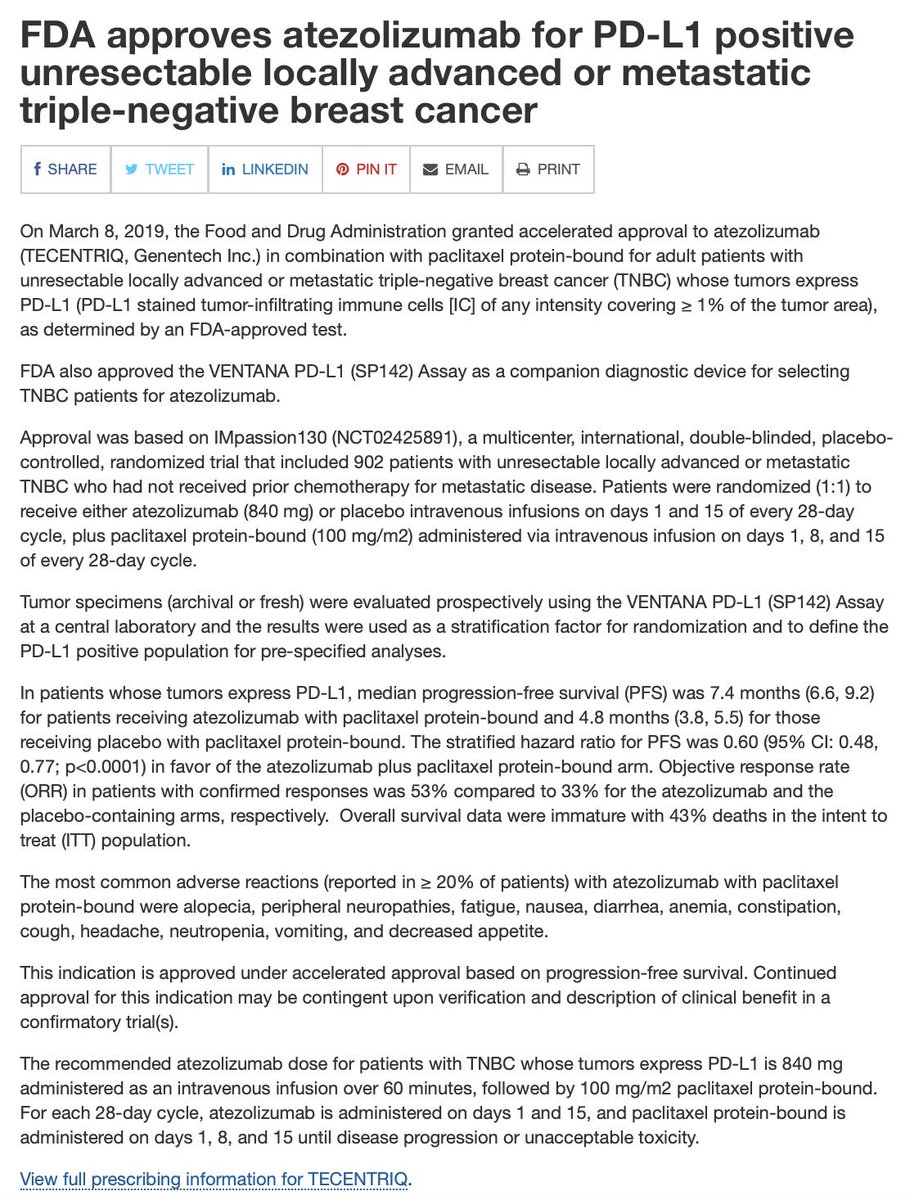 tmprowell's tweet photo. Busy clinicians &amp; those prepping for boards, here's a running list of FDA #Hematology &amp; #Oncology approvals organized by date: https://t.co/I2z3IJ6EPR. From here, click for a brief summary of the trial supporting approval or to detailed label. A few examples in #bcsm. #MedEd https://t.co/sEl9kJ0wRV