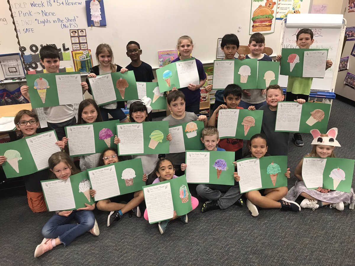 MrsJ_Williams27's tweet photo. Having so much fun with our Persuasive Writing Unit. They wrote to persuade me to buy them ice cream... it worked! Ice cream for everyone! We are growing as writers! 📝🍨@PowellCISD https://t.co/sbpAZvSkl7