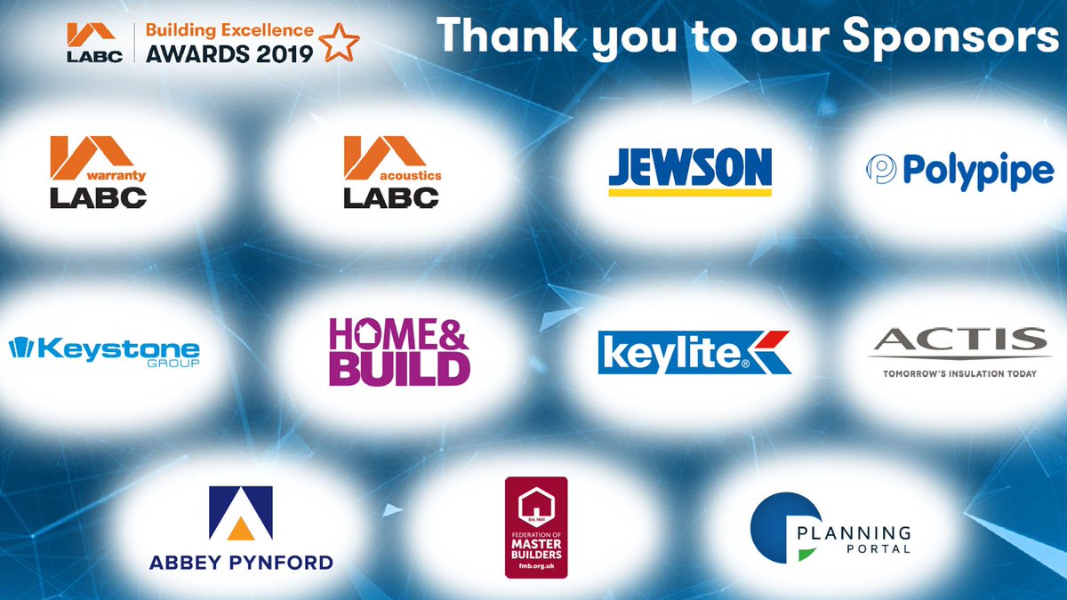 A great night! BIG congratulations to all our winners! We'll announce them tomorrow. Thanks to all our sponsors:  <a href="/LABCacoustics/">LABC Acoustics</a> <a href="/Jewson/">Jewson</a> <a href="/PolypipeTrade/">Polypipe Building Products</a> <a href="/KeystoneLintels/">Keystone Lintels</a> <a href="/HomeAndBuild/">Home&Build</a> <a href="/Keylite/">Keylite Roof Windows</a> <a href="/ACTISINSULATION/">ACTIS INSULATION</a> <a href="/AbbeyPynford/">Abbey Pynford</a> <a href="/fmbuilders/">FMB: Master Builders</a> <a href="/PlanningPortal/">Planning Portal</a> #labcawards