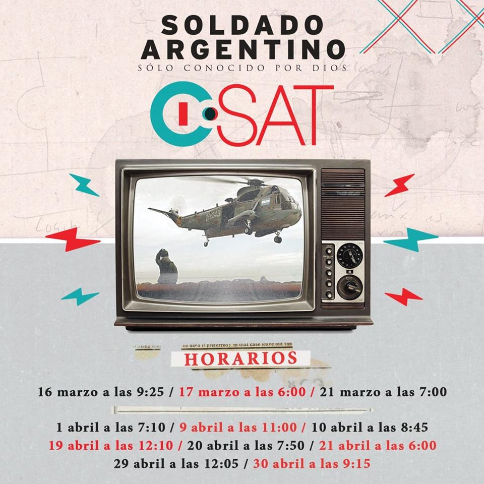 Durante el mes de abril <a href="/ISatChannel/">I.Sat</a> proyectará la película "Soldado argentino sólo conocido por Dios", la historia de tres jóvenes cordobeses que se ven signados para siempre por la Guerra de #Malvinas 🇦🇷 <a href="/SoldadoArgFilm/">SoldadoArgentinoFilm</a>
