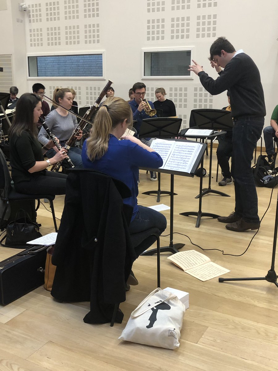 RNCMconducting's tweet photo. Day 1 of our final external conducting masterclass of the year. @RNCMvoice students playing #SoldiersTale alongside @MancCamerata musicians. Conductors from all over the world. https://t.co/mUkuP8gNUW