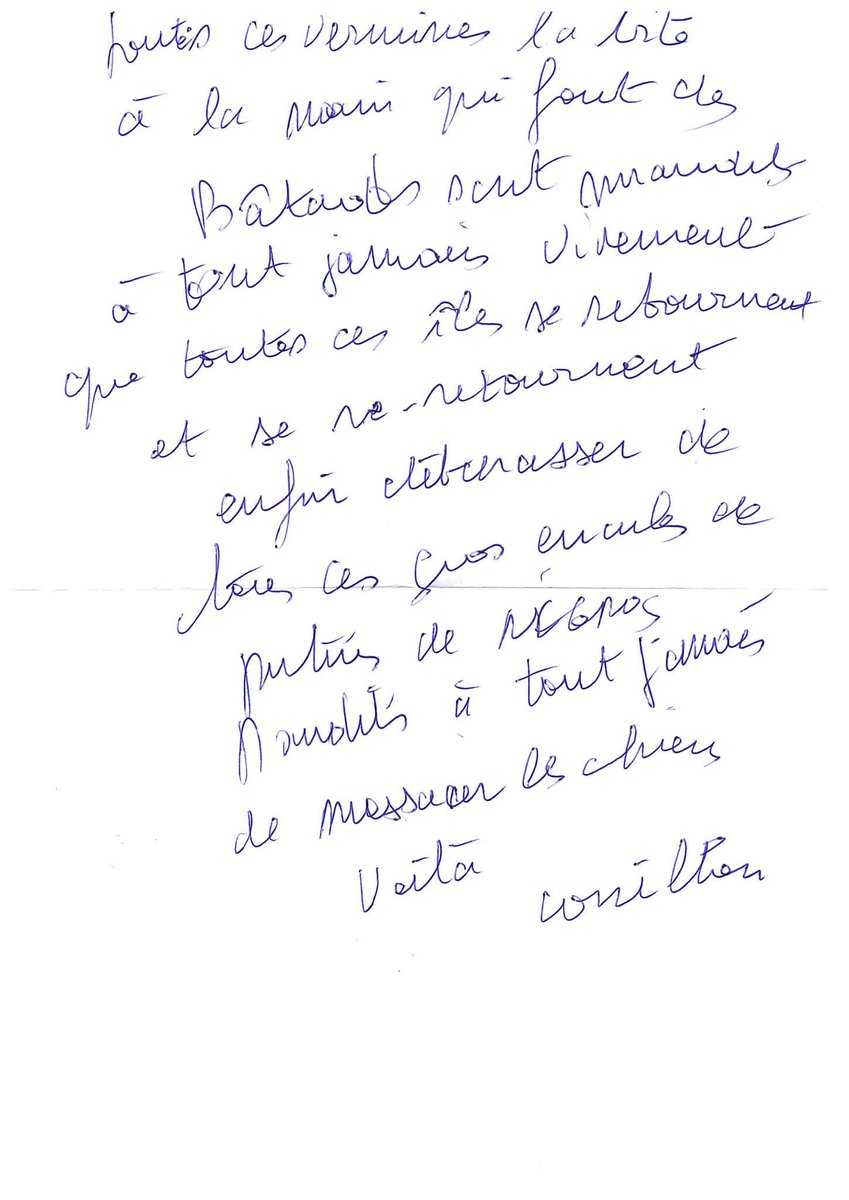 DeputeRatenon's tweet photo. NE RIEN LAISSER PASSER
Voici la lettre anonyme que j'ai reçu à l'Assemblée.
.@brigitte_bardot est une personnalité publique, des gens croient en elle et utilisent les mêmes insultes qu'elle contre les réunionnais. C'est pourquoi j'ai porté plainte. #Racisme #OutreMer #LaReunion https://t.co/c38fcnI5gp