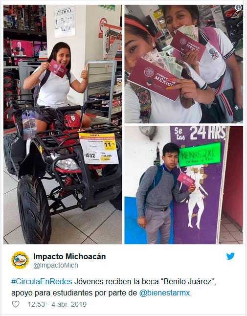 Tmakesmehappy's tweet photo. Jóvenes reciben la beca "Benito Juárez" y se dan la buena vida 🧐🤦‍♂️

#NoticiasTMMH #Nacional #becas #appyo #BenitoJuárez #amlo #Tijuana #BC #México https://t.co/F8PM2t4txx