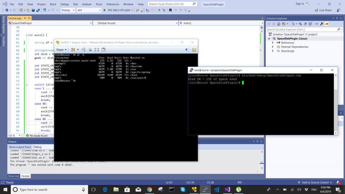 luiscontrerasdo's tweet photo. #coding #nagioscore #plugin in #cplusplus, deploy from #VS2019 to #linux #centos7 ... amazing! https://t.co/oBfMDOHuZg