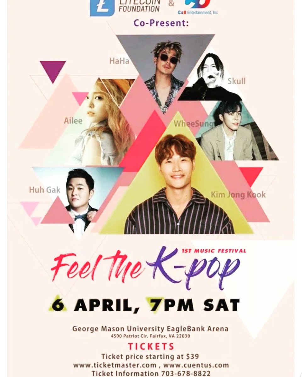 CUEntGlobal's tweet photo. T-Minus 1 Day! "Feel the K-Pop" Concert!

Don't miss out, get your tickets now. 
https://t.co/Gs6kA52ylH
Or call 7036788822 
#Fairfax #Virginia #dc #maryland
#KPOP #KPOPTwitter #concert #kimjongkook #haha #eaglebankarena #ailee @itzailee @Wheesung @SG_KimJongKook https://t.co/54Hor6IgXx