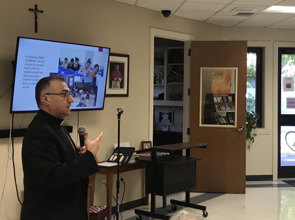bishopwarda's tweet photo. At Baylor Christian University, Texas talking re the challenges of Christianity in Iraq /Kurdistan and looking for native English speakers to teach at the Catholic University in Erbil and the IB Mar Qardakh school. I received a warm welcome with great interest in our work. https://t.co/NGIefgXxmI