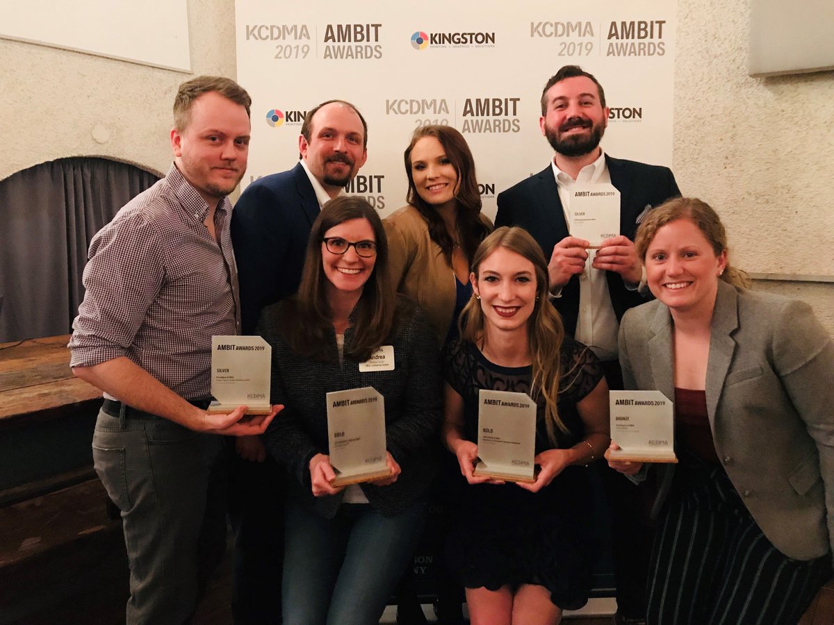 DRIDUCK's tweet photo. Congrats to our awesome marketing agency @DEGdigital for winning GOLD for our WORK TV campaign! We're forever grateful for the hard work and dedication you guys bring to the table for DRI DUCK. It was an honor to attend the #KCDMAAMBITS with you! 💪 #WorkTV #DRIDUCK @kcdma https://t.co/LgZEVLMW5x