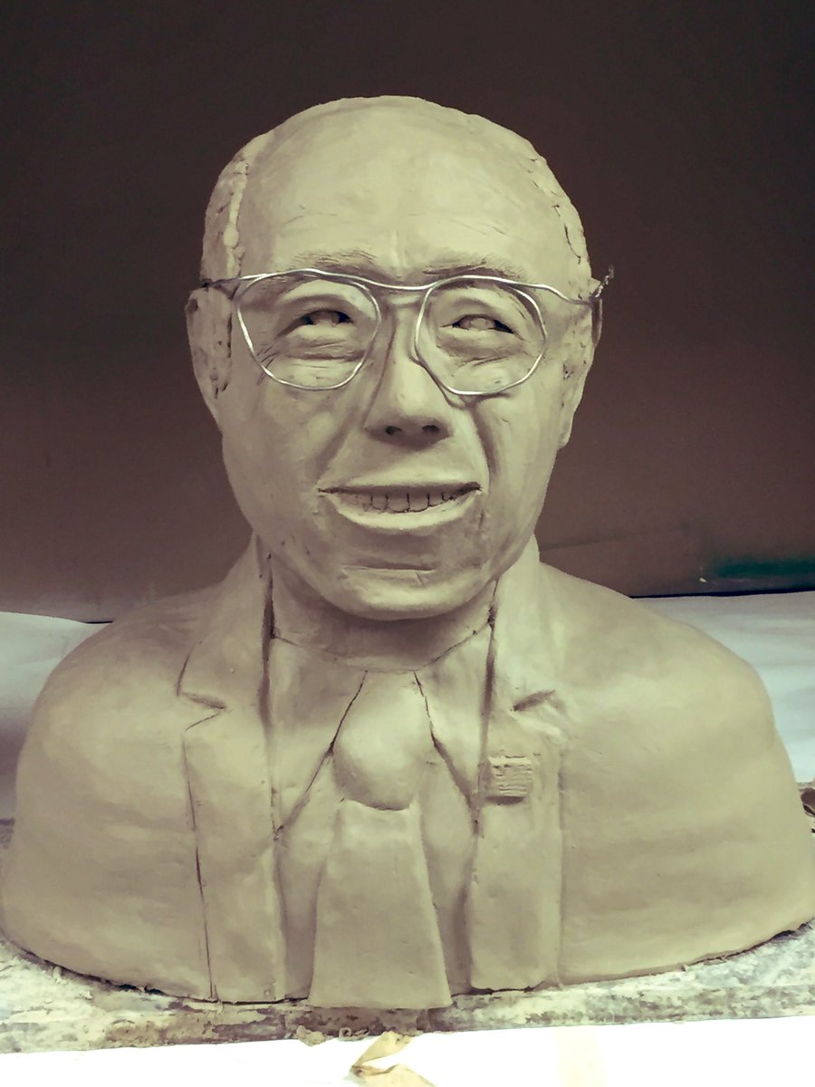 Bensational_'s tweet photo. 3 years ago @ItsWiznat and I stayed in school late and gave up some of our spring break to try and finish this bust of @BernieSanders that turned out to look more like @DalaiLama.. it ended up exploding in the kiln, long story short hard work doesn’t always pay off. https://t.co/bCaScNvYBj