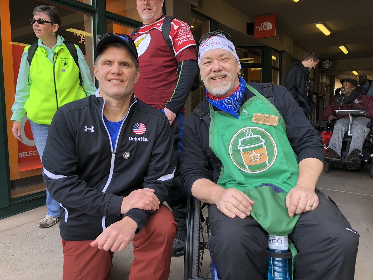 Hanging with Disabled Vet Z who caught his first fish on a fly rod yesterday at the National Disabled Veterans Winter Sports Clinic. #WINTERSPORTSCLINIC in #Aspen. #deloittesupports @ @DAVHQ @DeptVetAffairs