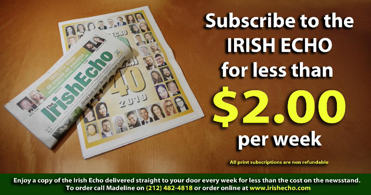 Wishing you had something great to read on the weekends? Then subscribe to The Irish Echo and have the paper delivered right to your door!