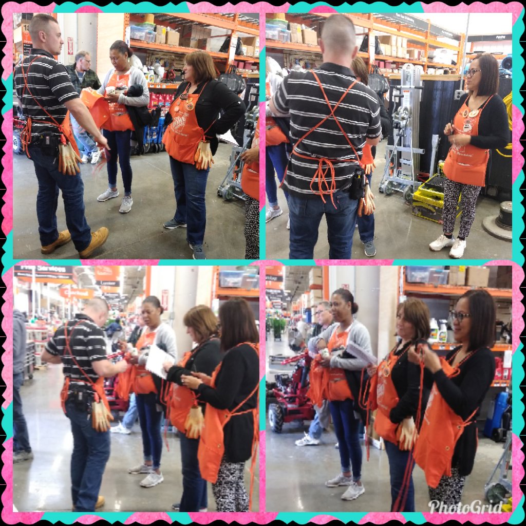 princess817's tweet photo. Mike giving a few specialists their #specialty Aprons &amp;&amp; badges. Way to go ladies ! #smallbutmighty #6917 #hd #homedepot #specialistsrock https://t.co/1NxRYAc6yc