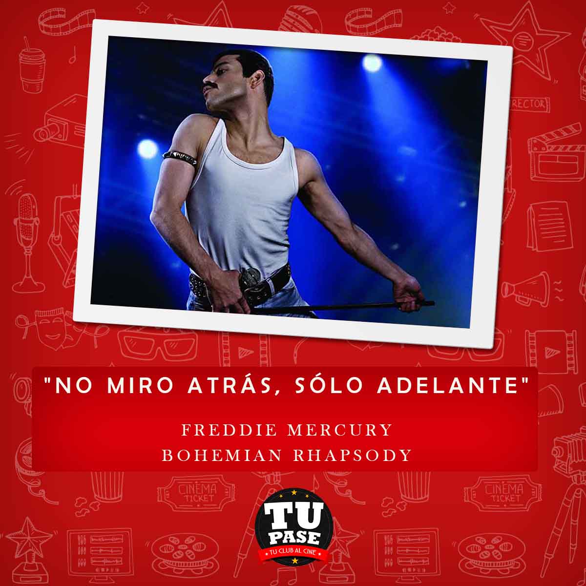 ClubTuPase's tweet photo. La película "Bohemian Rhapsody: la historia de Freddie Mercury"  🎬 🎤 se ganó 5 oscars en la versión pasada de los premios. La cinta sobre la vida de Freddy nos dejó frases impactantes que habría pronunciado el vocalista de Queen  #cine #movie #película https://t.co/d1Bogc5rs1