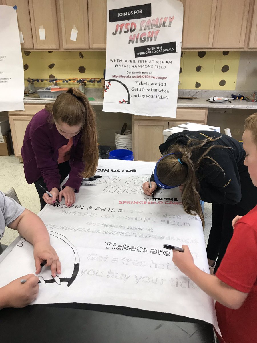 ManVsTeaching's tweet photo. ALL HANDS ON DECK! Love seeing the teamwork of my leaders. My class is helping out our leadership students by creating posters for our big events coming up @jtsd. Details coming soon on those events! Stay tuned. #STEAMazing https://t.co/lWQKVuhsoa