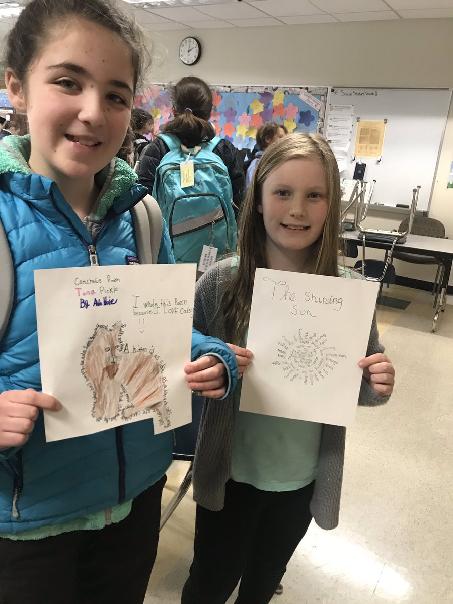 cscullydux's tweet photo. Poetry month-today’s focus —concrete/shape poems! So fun! https://t.co/5iTbzHMd5W