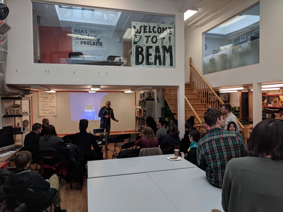 HiveLearningNYC's tweet photo. Our monthly Hive NYC meetup today inspired us to combine culturally-responsive pedagogy and Virtual and Augmented Reality tools. Huge thanks to Armando from @RapportStudios and Keenan from @NYCparks for sharing their expertise with us. And thanks to @beamcenternyc for hosting! https://t.co/DvYw9xXh4D