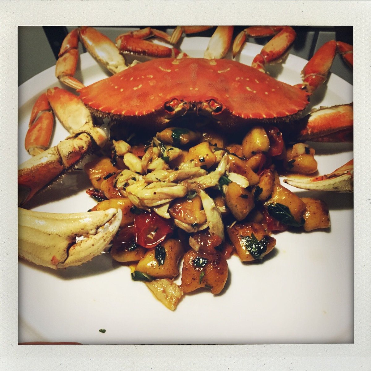 NowhereVic's tweet image. Crab gnocchi.  Yes it&apos;s a whole crab.  Yes you have to shuck the legs yourself.  We already did the hard stuff.

#interactivedining #dinnerandashow #dungenesscrab #pnwftw #victoriabc #vancouverisland #britishcolumbia #planetearth #moodlighting