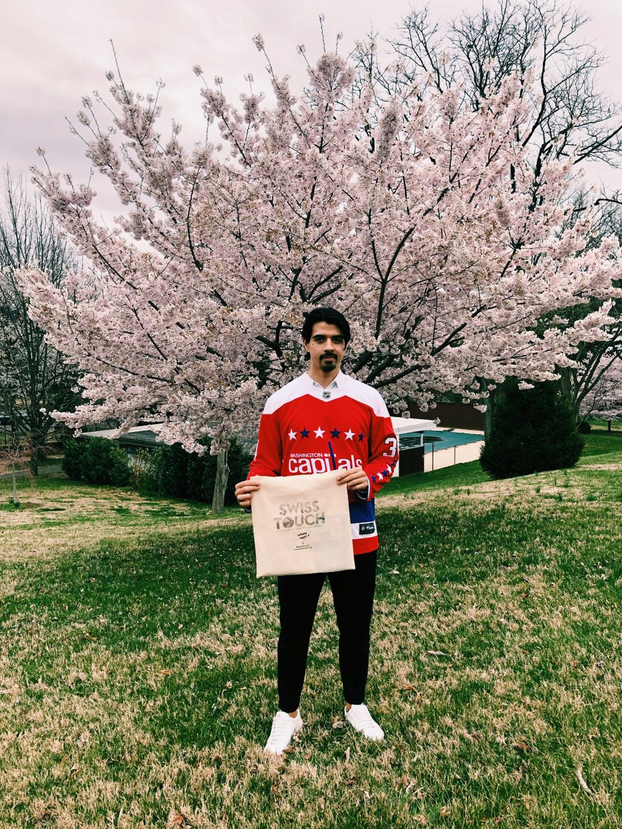 SwissEmbassyUSA's tweet photo. We are proud of our #SwissTouch Ambassador at the NHL Washington @Capitals player #34, Jonas Siegenthaler! Thanks for coming to the Embassy and good luck at the playoffs! #ALLCAPS !! #SwissTouchOnIce https://t.co/WkwNQj53Gy