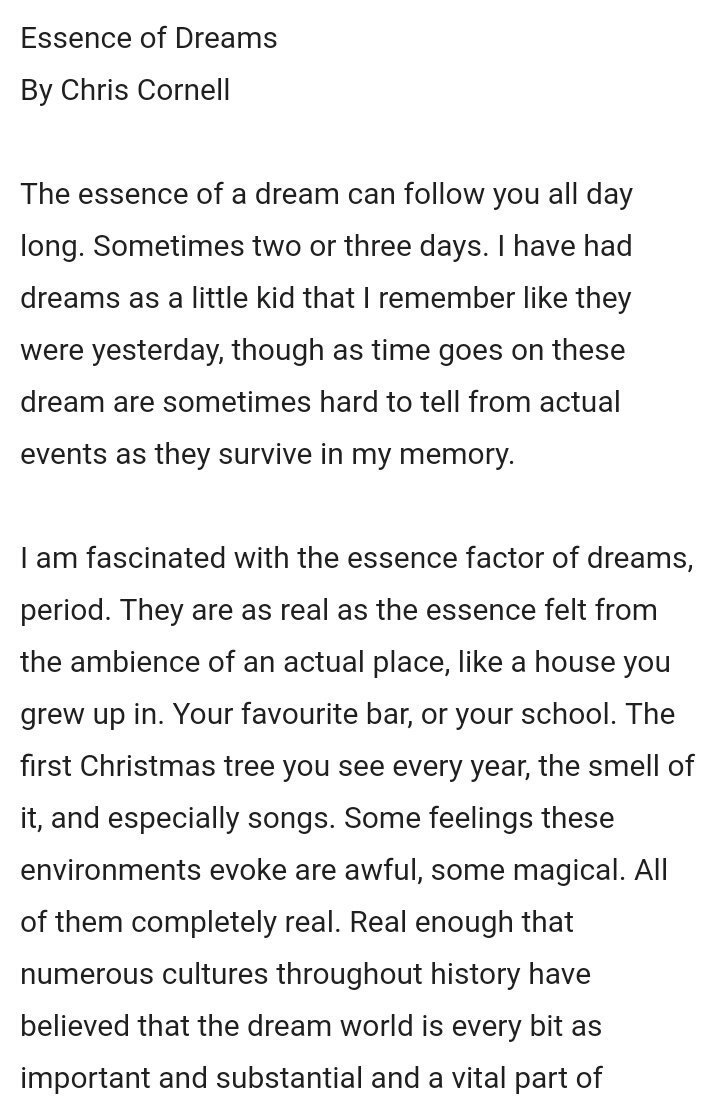 OutCornell's tweet photo. Chris Cornell: The Essence of Dreams https://t.co/CAJdeSmHzg