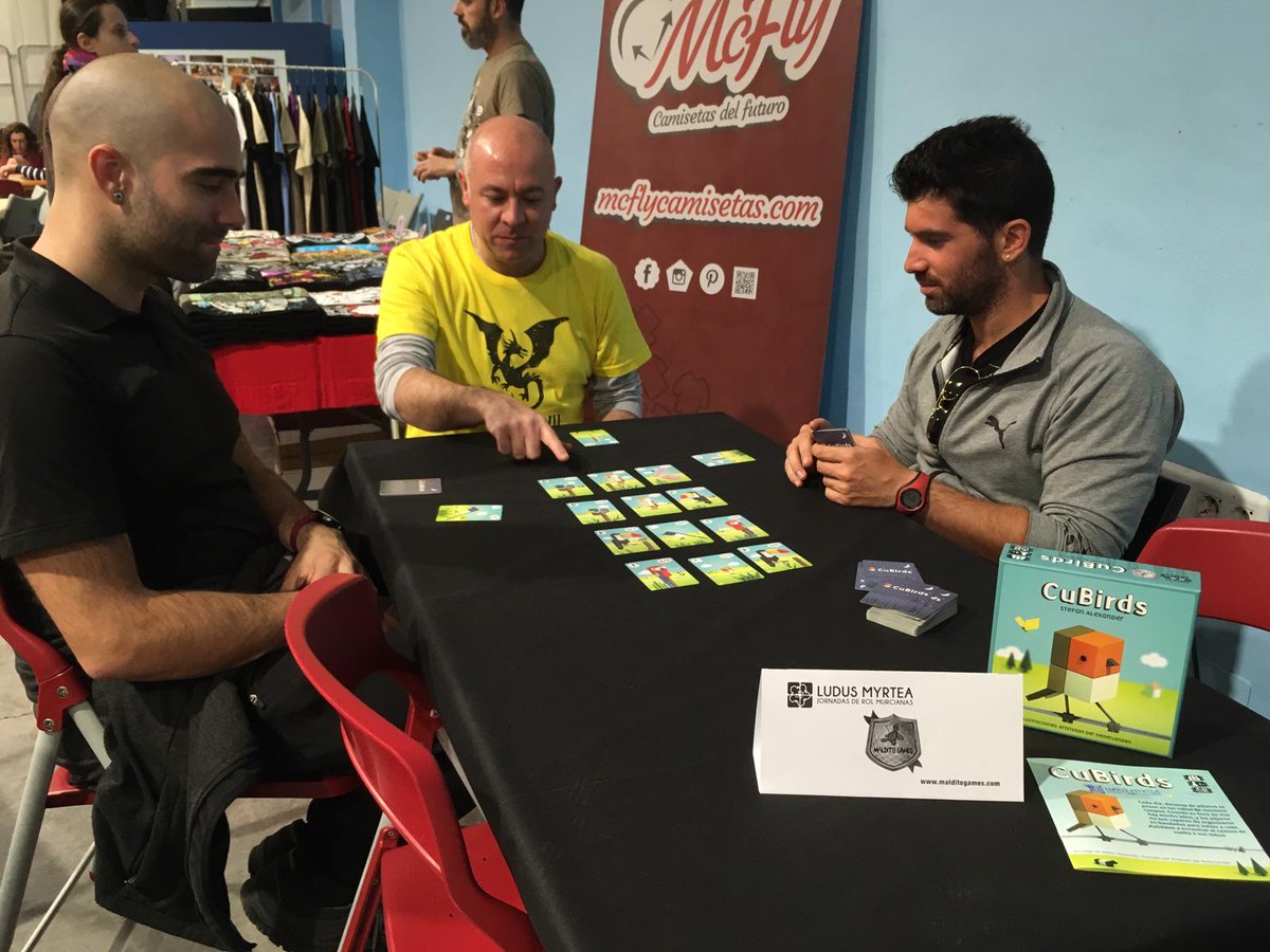 LudusMyrtea's tweet photo. De la mano de @MalditoGamesES hemos realizado una divertida demostración de su juego #CuBirds 🐦⬛, un entretenido juego de 2 a 5 jugadores.
Haremos más demostraciones de juegos aquí, en las #LudusMyrtea 🔥🐉 https://t.co/0B9j9cl5bO