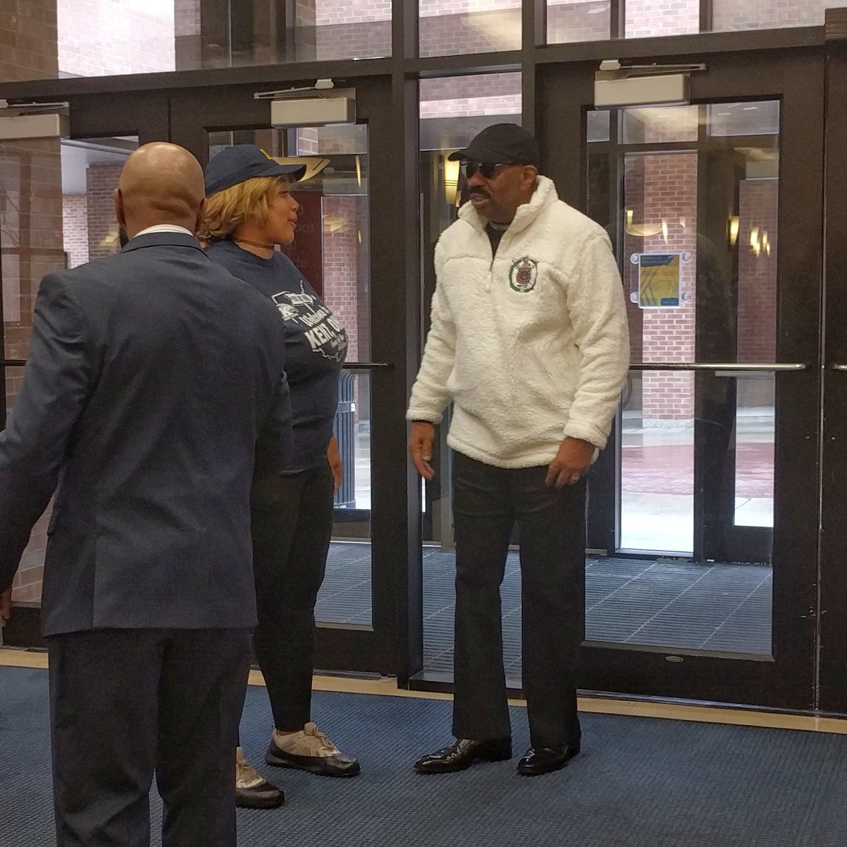 kentwired's tweet photo. TV host Steve Harvey was spotted on campus today at a fraternity event. Stick with KentWired and @TV2KSU for the story. https://t.co/TeJfFCfF6I