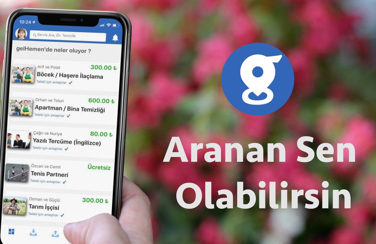 gelhemenapp's tweet photo. Teklif ücreti ödemekten bıkmadınız mı ? #Piribette50TLFreeBet #gelhemen #hizmetver #hizmetal #teklifucretiyok #cagiringelsinler https://t.co/hAqLLyNswF