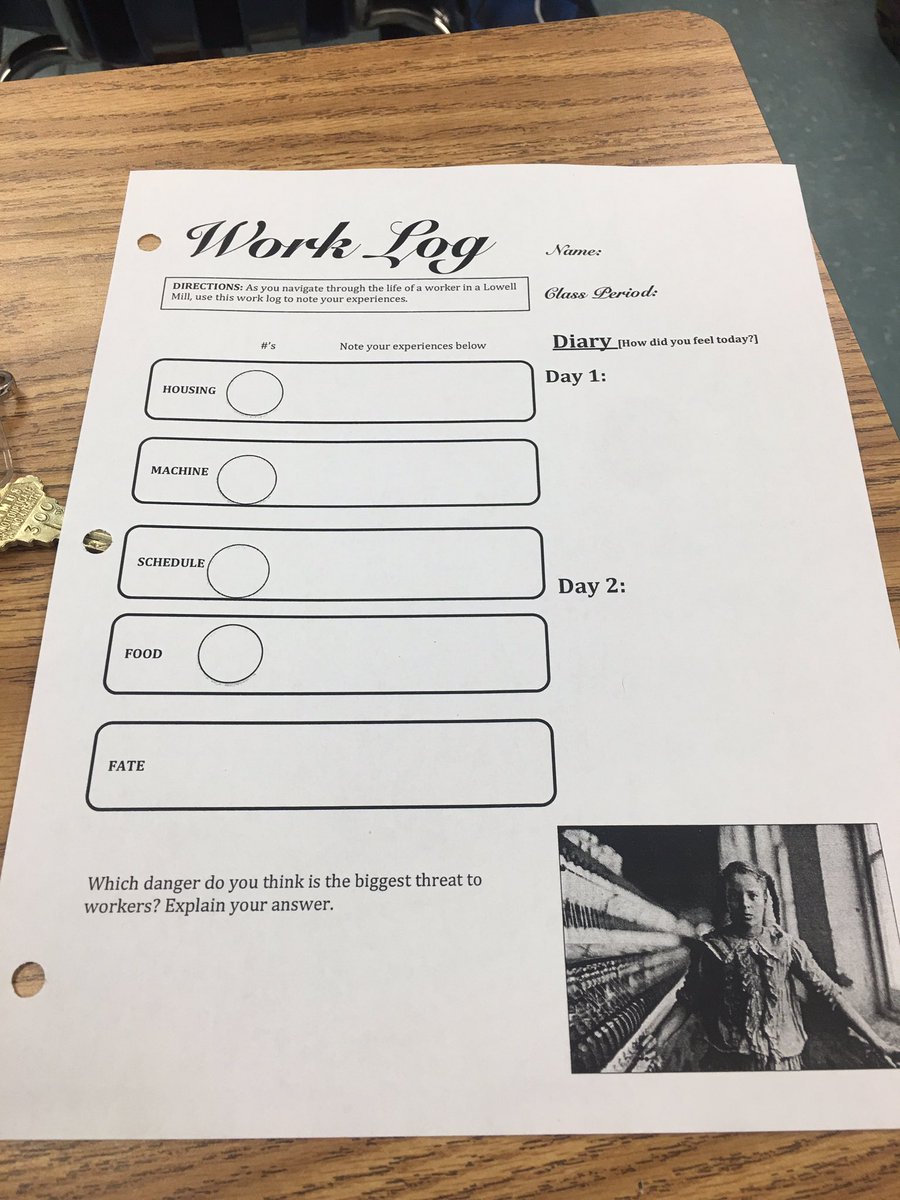 Jessiusf's tweet photo. Life of a Lowell Mill Girl #WildCatsMakingADifference @PascoSocStudies https://t.co/eDHgnEv223