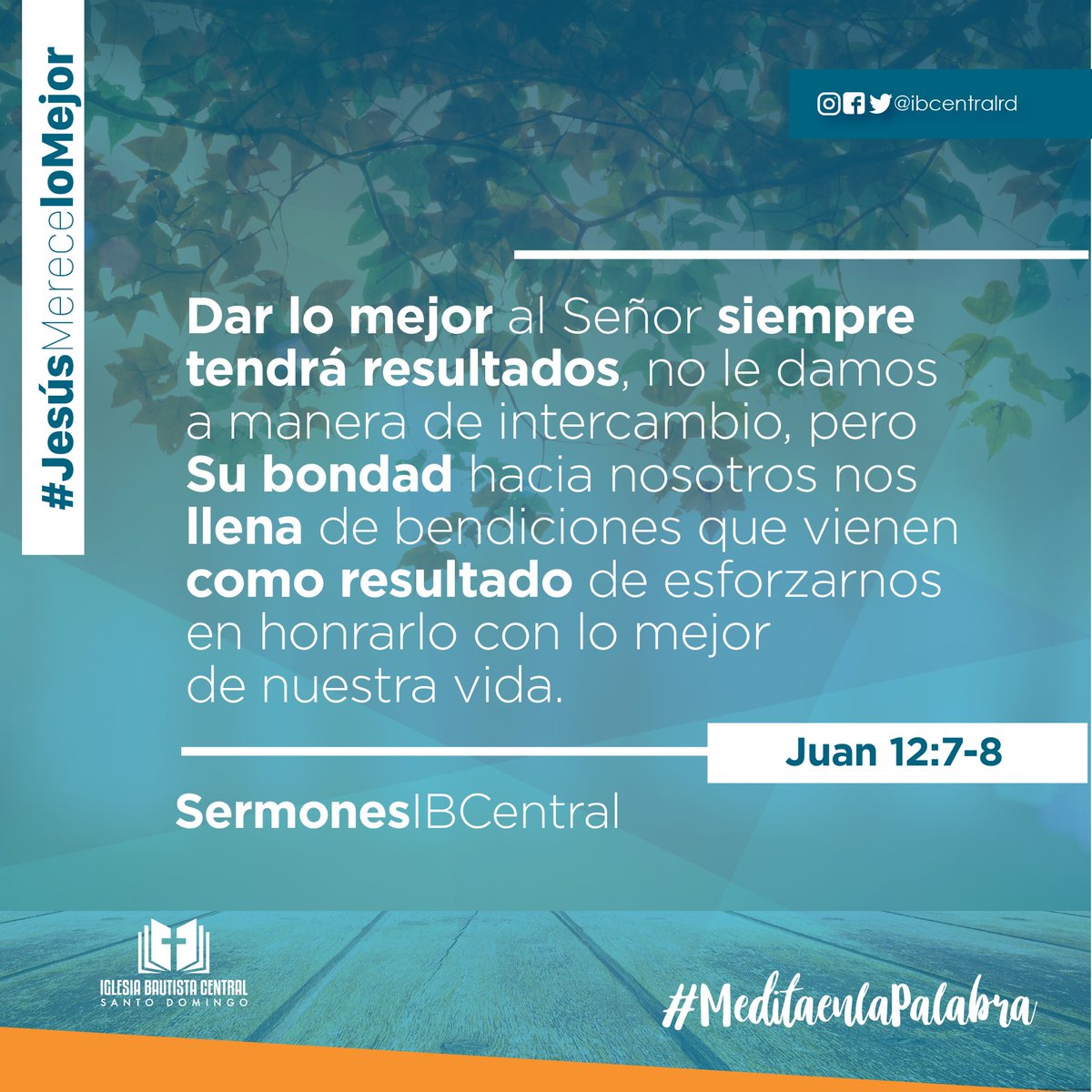 ibcentralrd's tweet photo. #SermonesIBCentral #SuPalabra #Dios #Jesusmerecelomejor #ibcentralrd https://t.co/sFboaepD8B